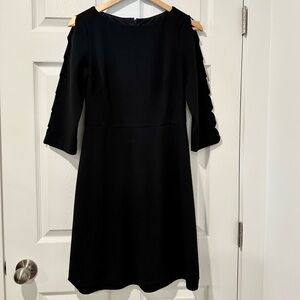 Vince Camuto Black Tailored Dress with Cutout Sleeves